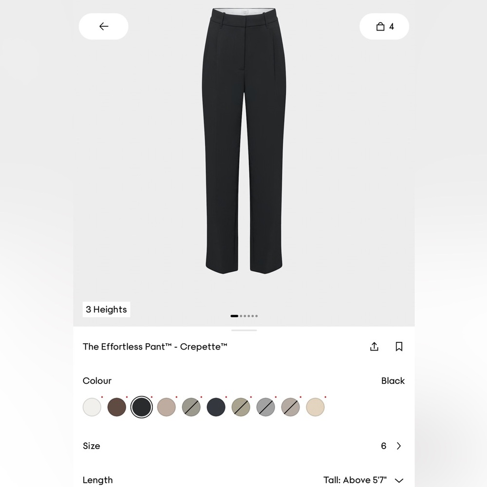 Aritzia Black Effortless Pants